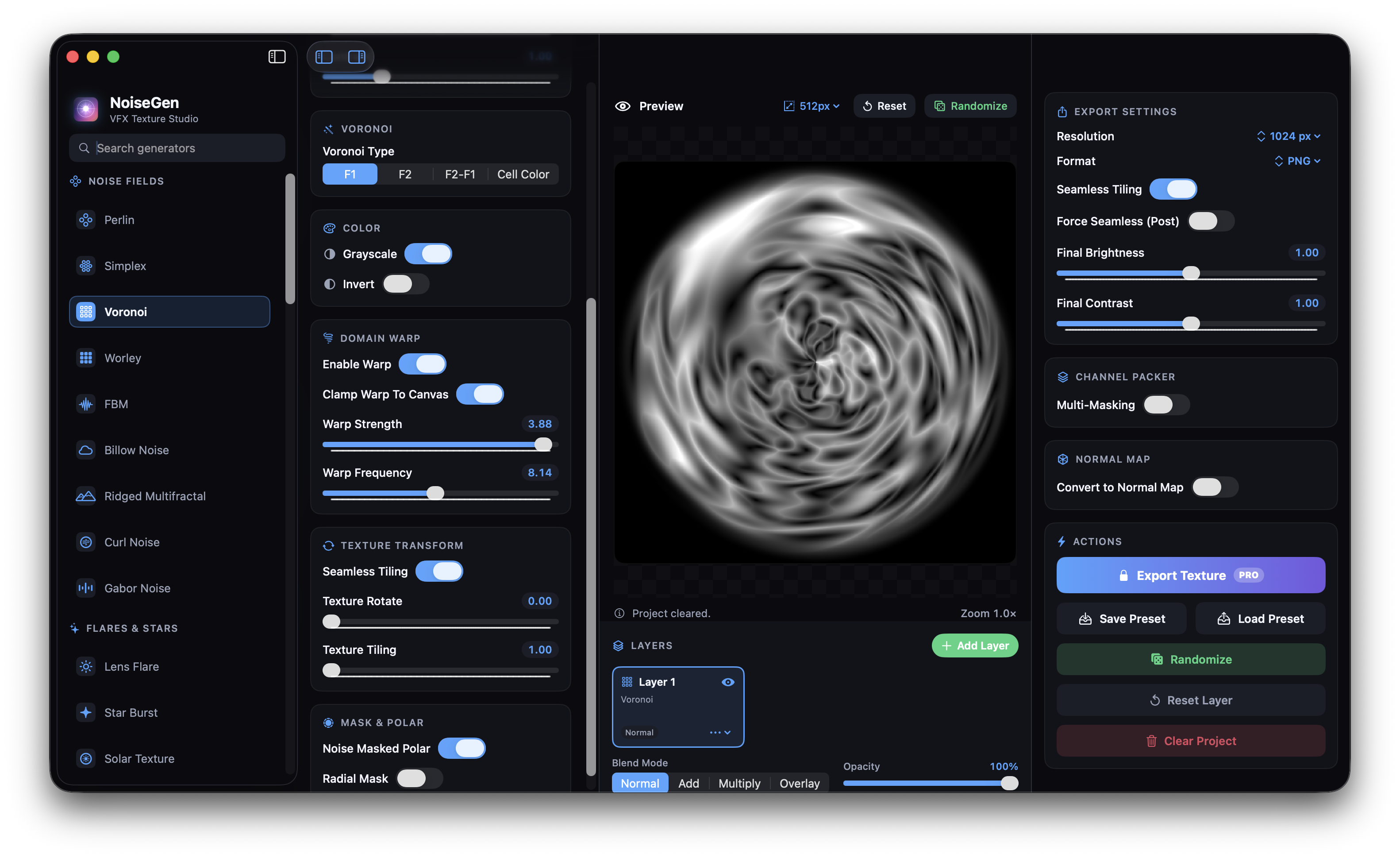 VFX Noise Texture Generator — procedural texture studio